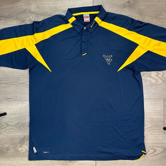 Team Nike West Virginia WVU Mountaineers Polo Shirt Dri-FIT Team Issued Size XL - Picture 3 of 9